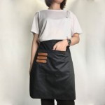 Tạp dề ngắn đen phối 3 da NA-TD10