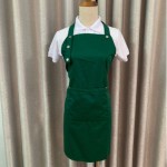 Tạp dề yếm xanh rêu cài nút NA-TD49