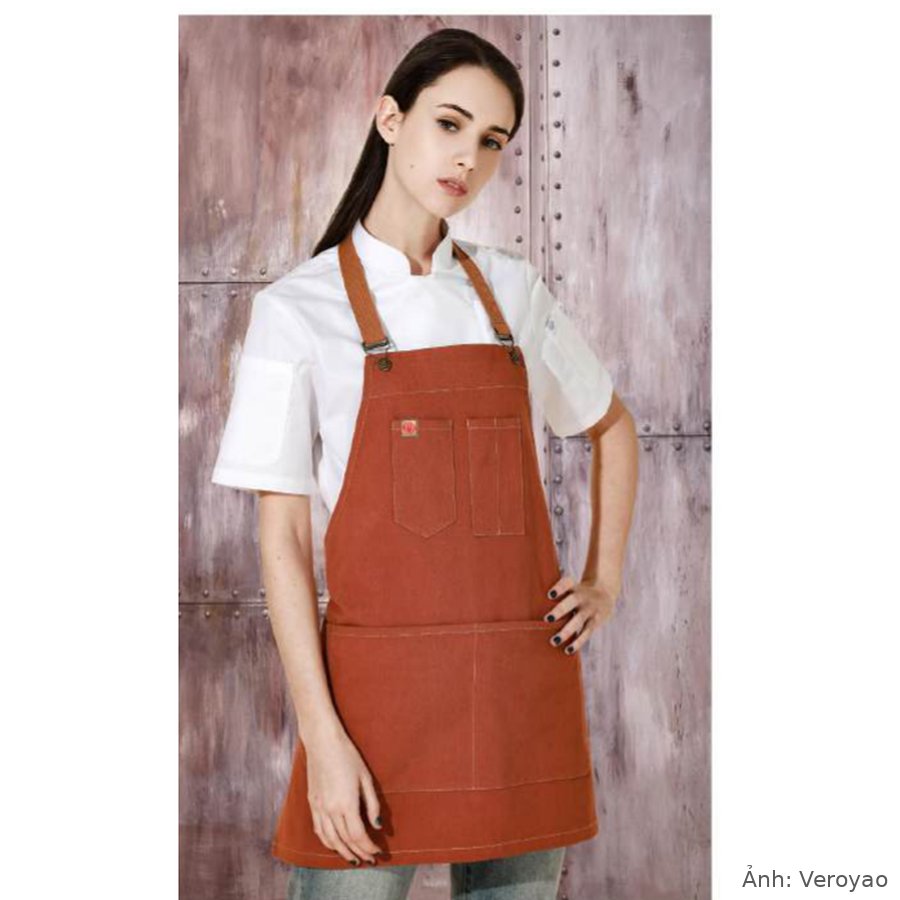 Tạp dề yếm denim dây da nhiều màu Veroyao CS9822