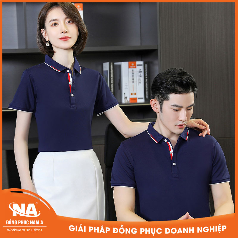 Áo thun đồng phục polo xanh đen NAMA021