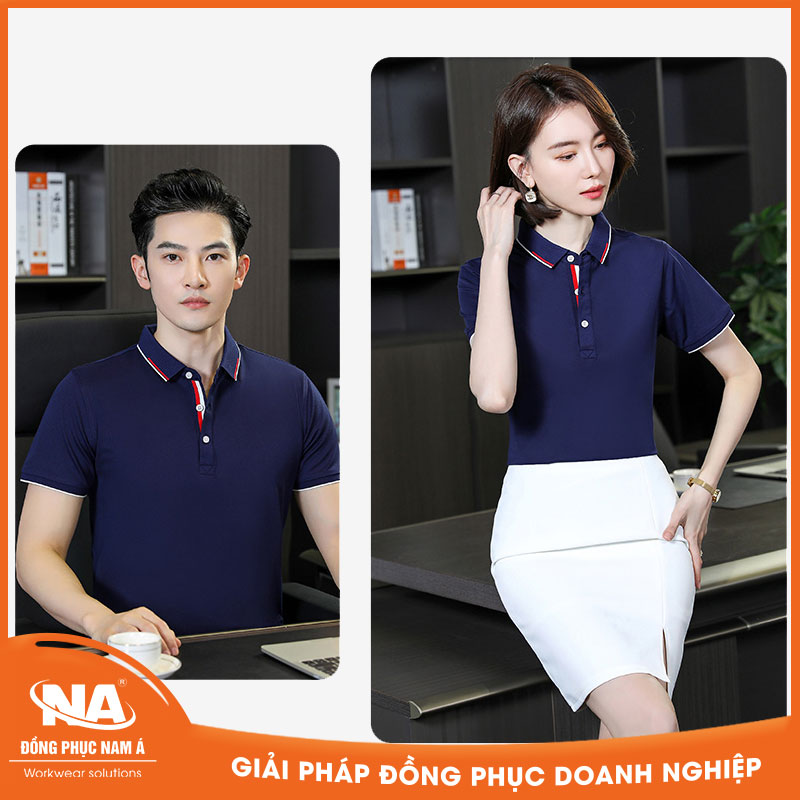 Áo thun đồng phục polo xanh đen NAMA021