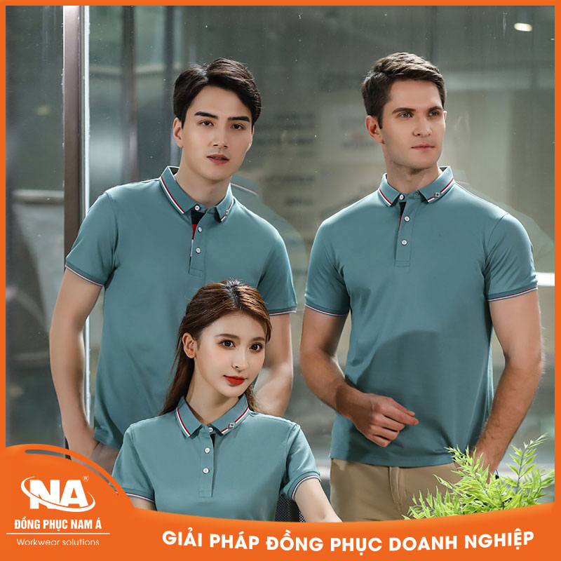 Áo thun đồng phục polo xanh ngọc NAMA022