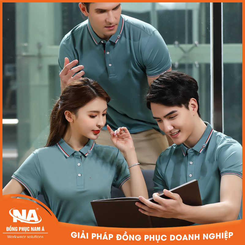 Áo thun đồng phục polo xanh ngọc NAMA022