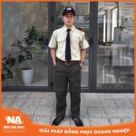 Đồng phục bảo vệ màu xanh vỏ đậu may sẵn