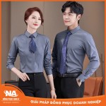 Áo sơ mi nam nữ công sở màu xám NAMA201