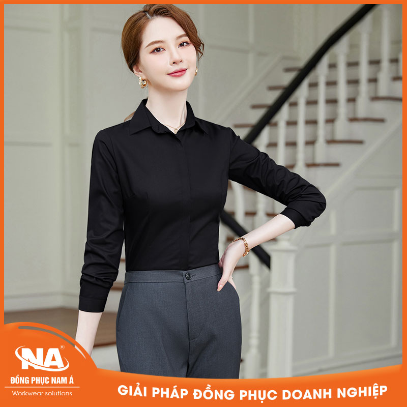 Áo sơ mi nữ công sở dài tay cách tân NAMA212