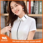 Áo sơ mi nữ công sở ngắn tay màu trắng NAMA203