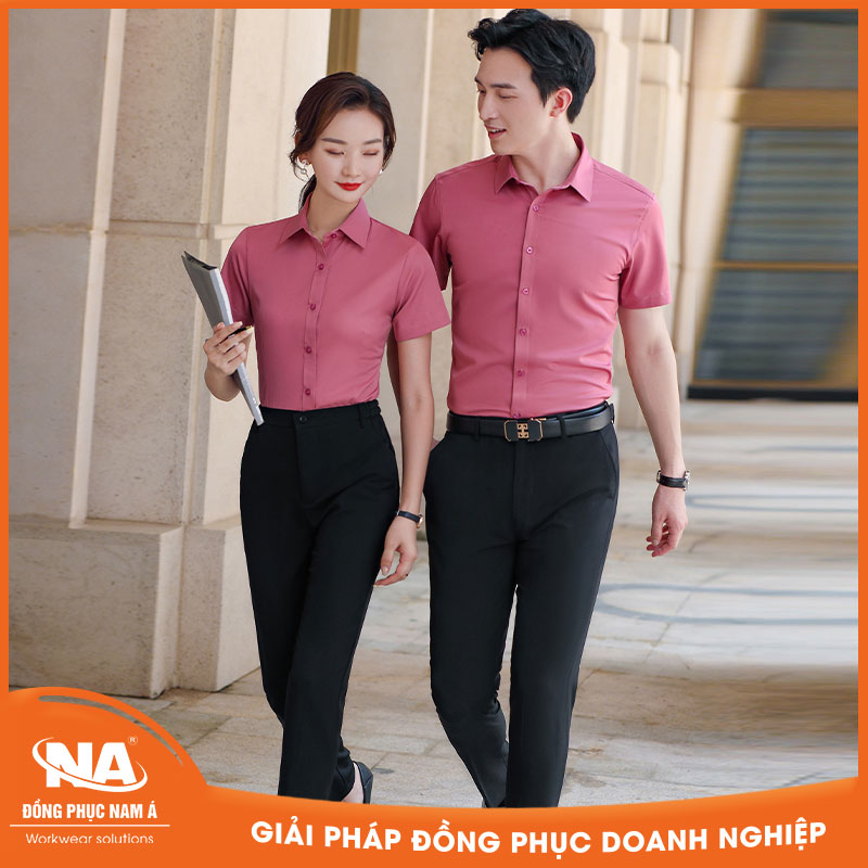 Đồng phục áo sơ mi công sở màu hường NAMA210