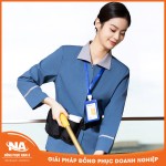 Đồng phục buồng phòng màu xanh cổ vịt NAMA432