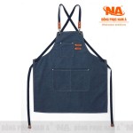 Tạp dề dài dây chéo lỗ phối da