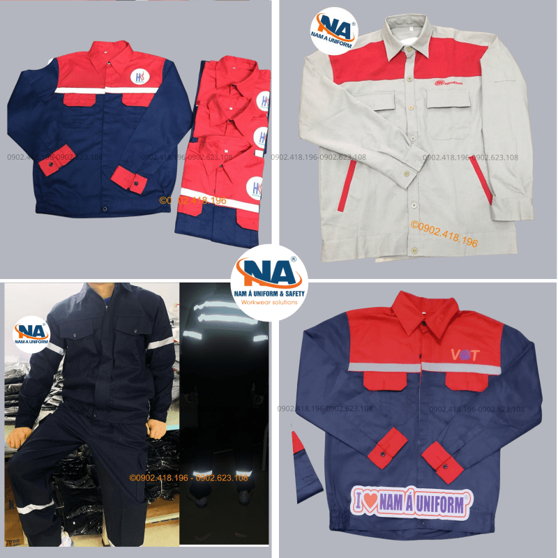 Một số sản phẩm quần áo bảo hộ lao động Nam Á đã thiết kế