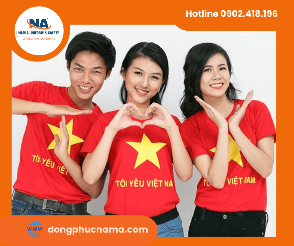Thể hiện tinh thần yêu nước bằng áo thun đỏ sao vàng